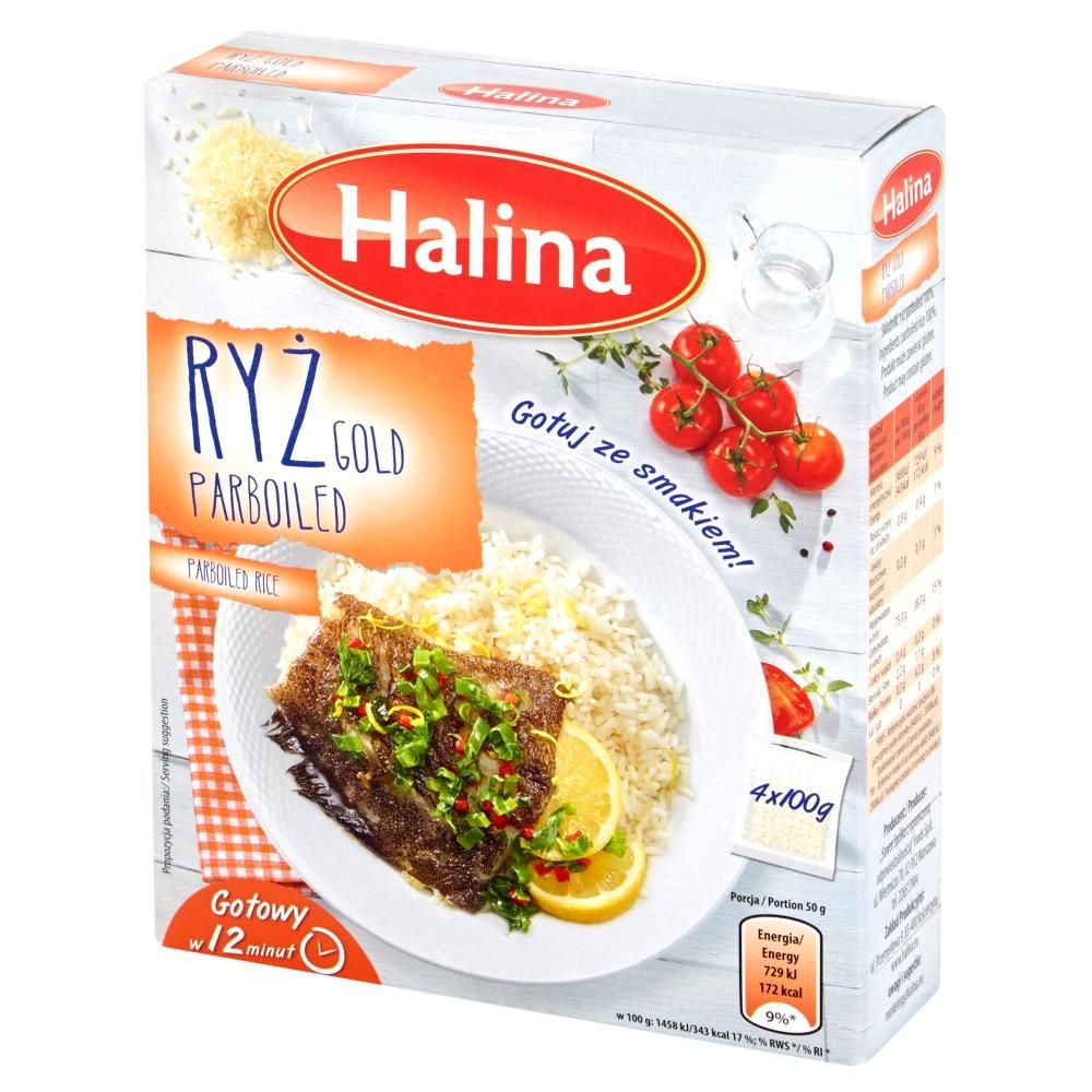 Halina Ryż Gold Parboiled 400 g (4 x 100 g)