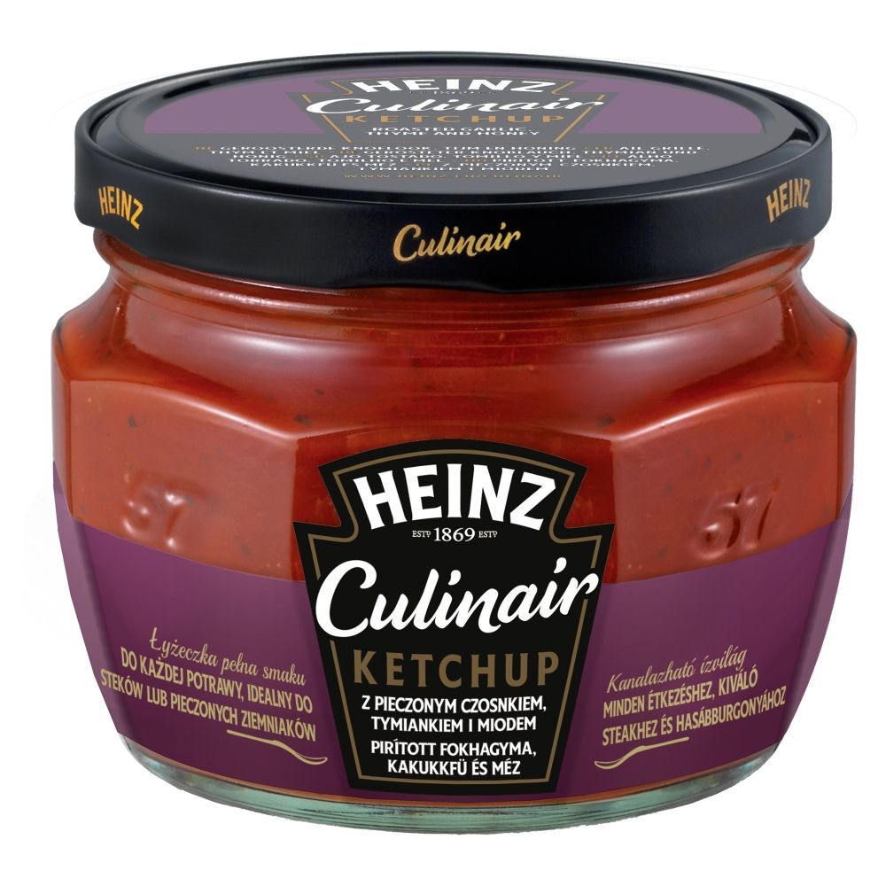 Heinz Culinair Ketchup z pieczonym czosnkiem tymiankiem i miodem 300 g