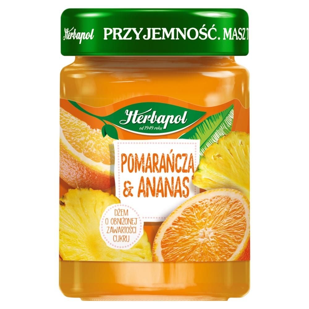 Herbapol Dżem o obniżonej zawartości cukru pomarańcza & ananas 280 g