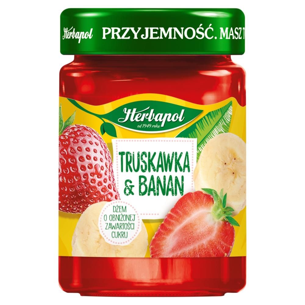 Herbapol Dżem o obniżonej zawartości cukru truskawka & banan 280 g