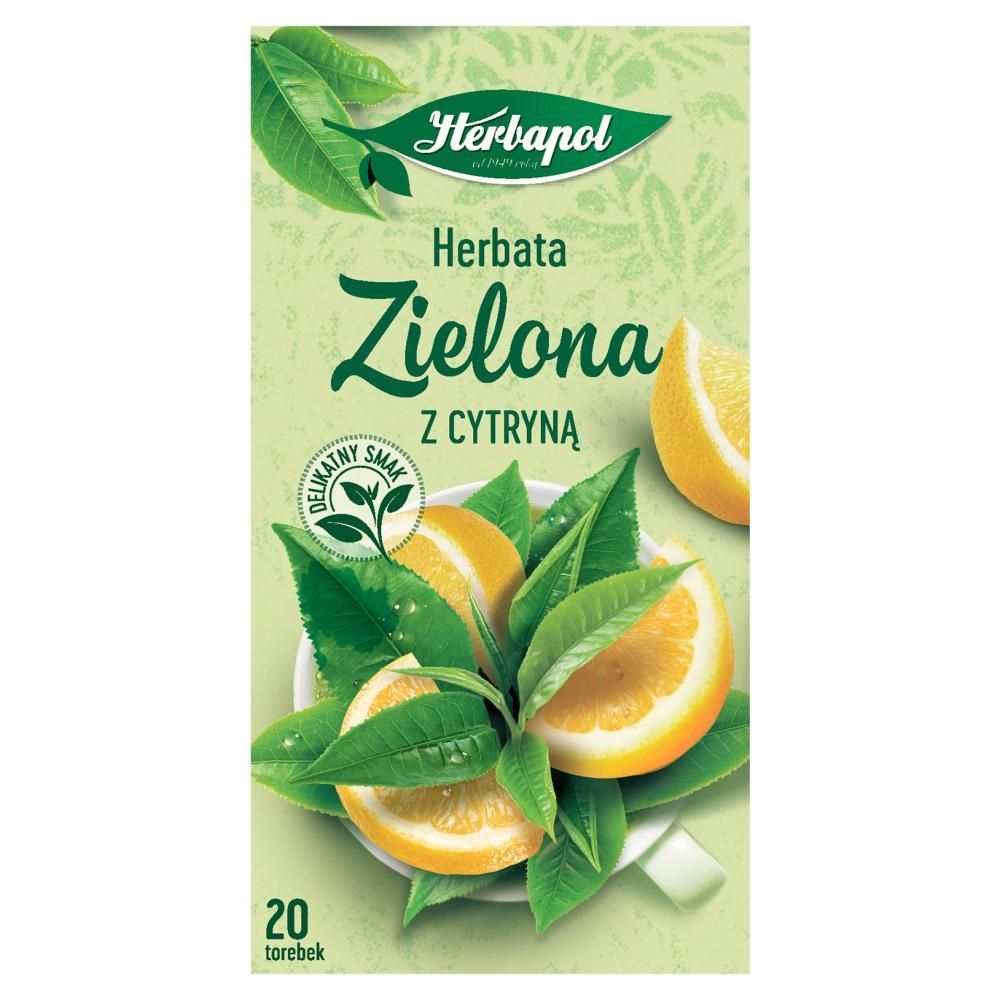 Herbapol Herbata zielona z cytryną 34 g (20 x 1,7 g)