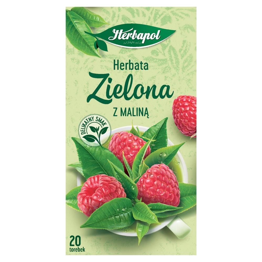 Herbapol Herbata zielona z maliną 34 g (20 x 1,7 g)