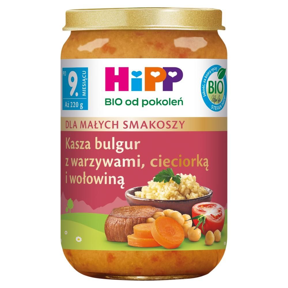 HiPP BIO Dla Małych Smakoszy Kasza bulgur z warzywami cieciorką i wołowiną po 9. miesiącu 220 g