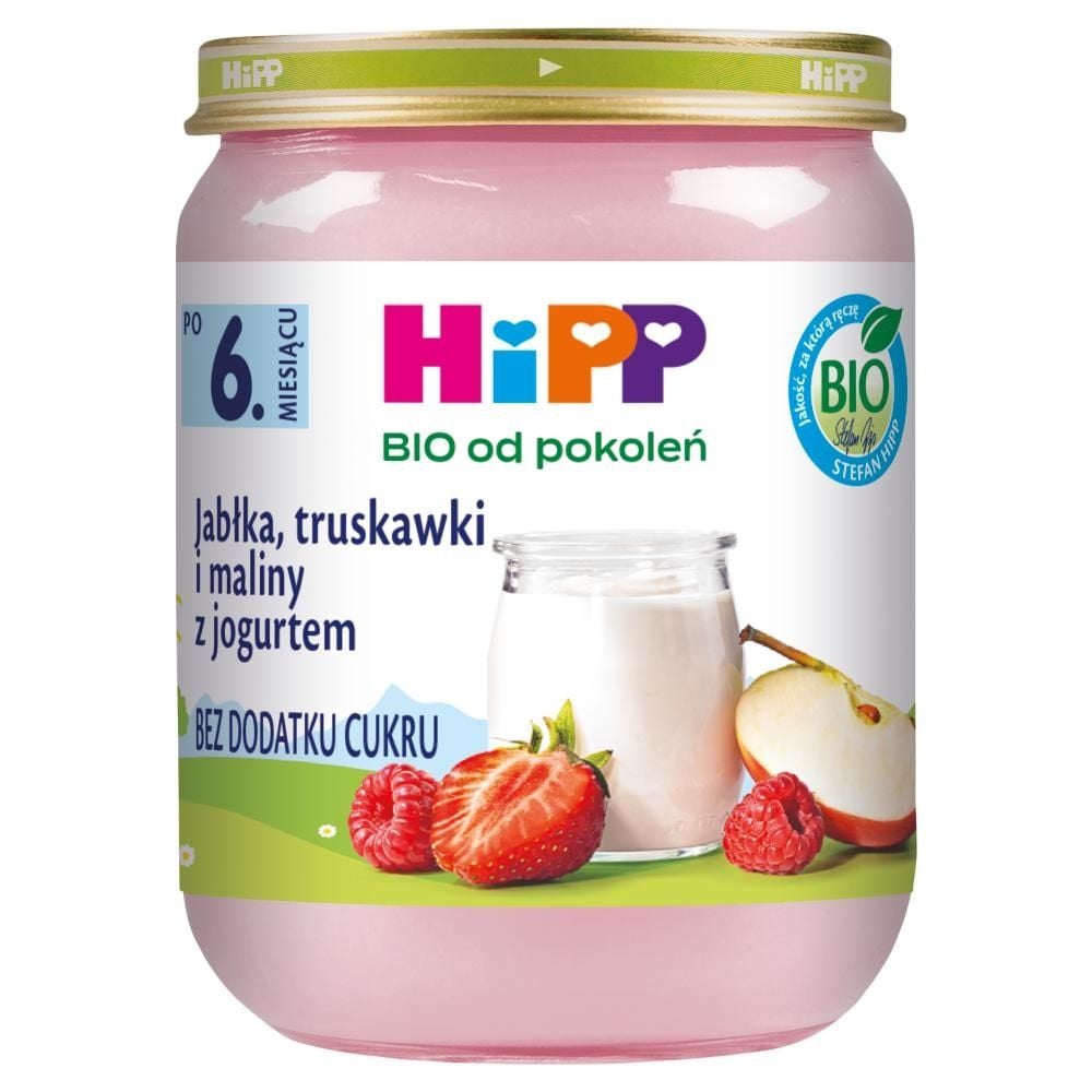 HiPP BIO Jabłka truskawki i maliny z jogurtem po 6. miesiącu 160 g