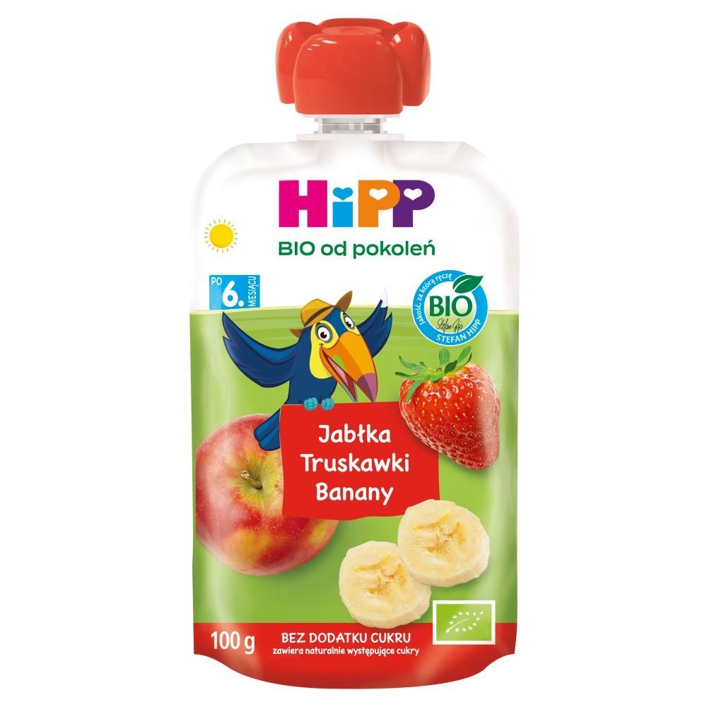 HiPP BIO Mus owocowy jabłka truskawki banany po 6. miesiącu 100 g