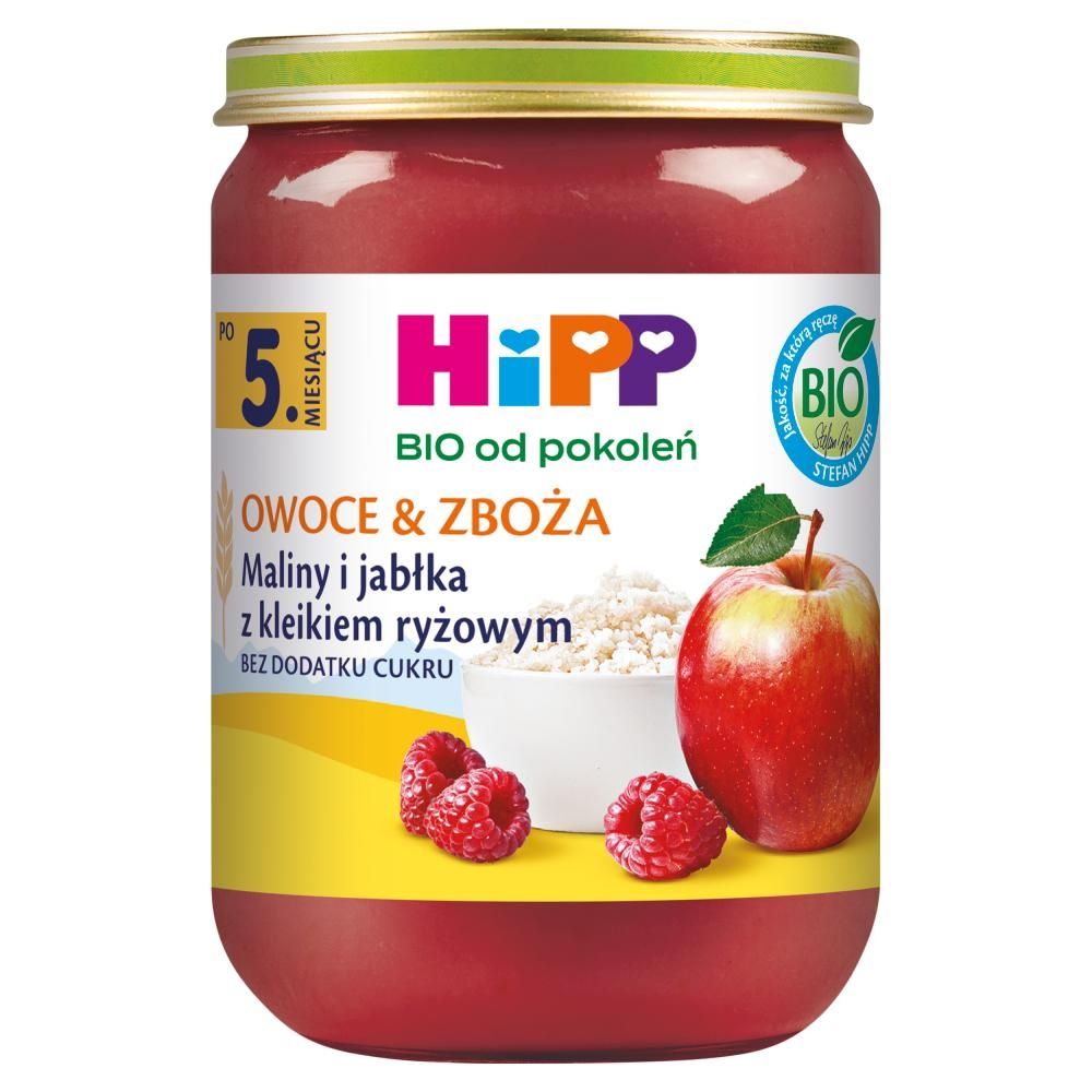 HiPP BIO Owoce & Zboża Maliny i jabłka z kleikiem ryżowym po 5. miesiącu 190 g