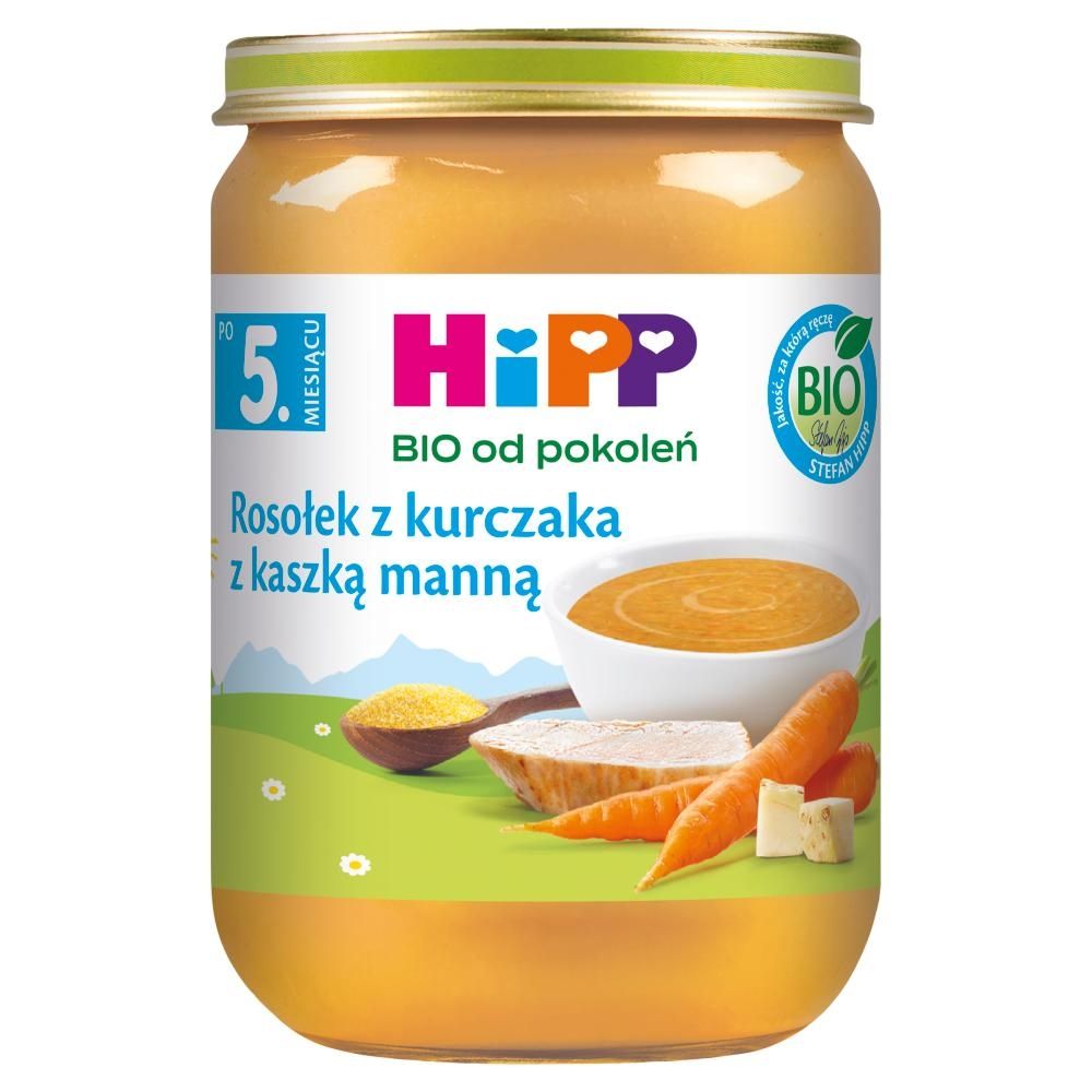 HiPP BIO Rosołek z kurczaka z kaszką manną po 5. miesiącu 190 g