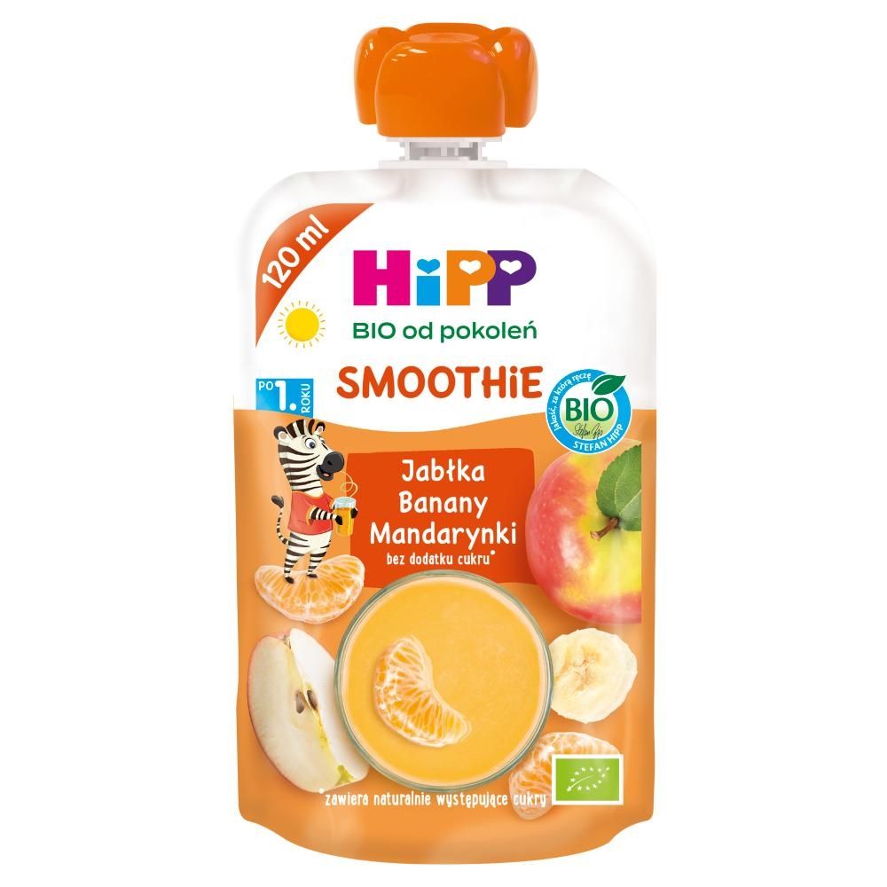 HiPP ΒIO Smoothie Mus z owoców i soków jabłka banany mandarynki po 1. roku  120 ml