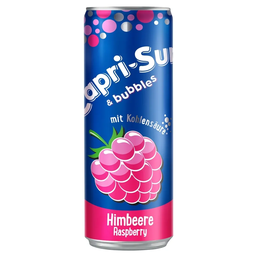 Capri-Sun & Bubbles Gazowany napój wieloowocowy o smaku malinowym 330 ml