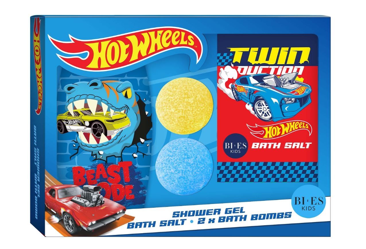 Hot Wheels Zestaw kosmetyków (Żel pod prysznic, kule do kąpieli, skarpetki)