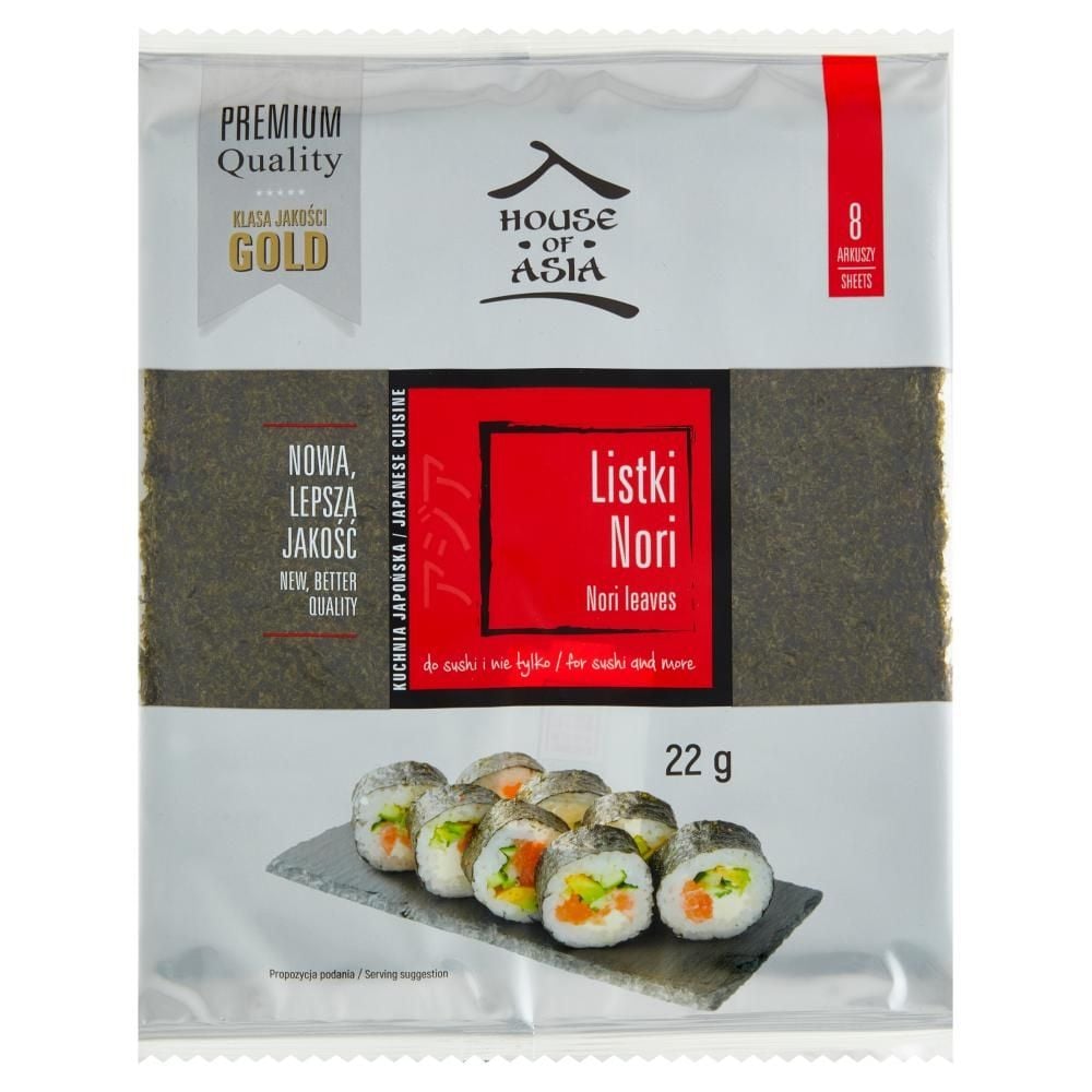 House of Asia Premium Listki nori 22 g (8 sztuk)