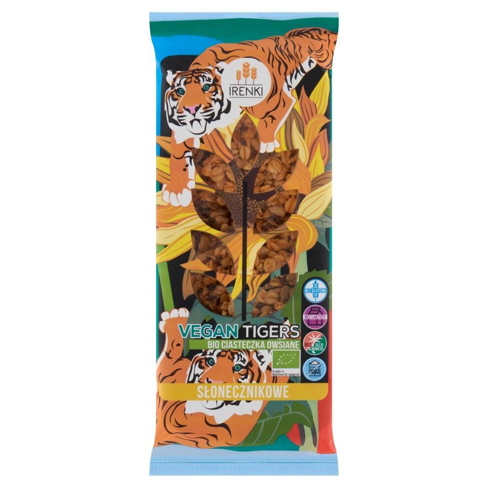 Irenki Vegan Tigers Bio ciasteczka owsiane słonecznikowe 120 g