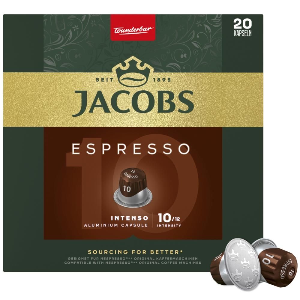 Jacobs Espresso Intenso Kawa mielona w kapsułkach 104 g (20 sztuk)