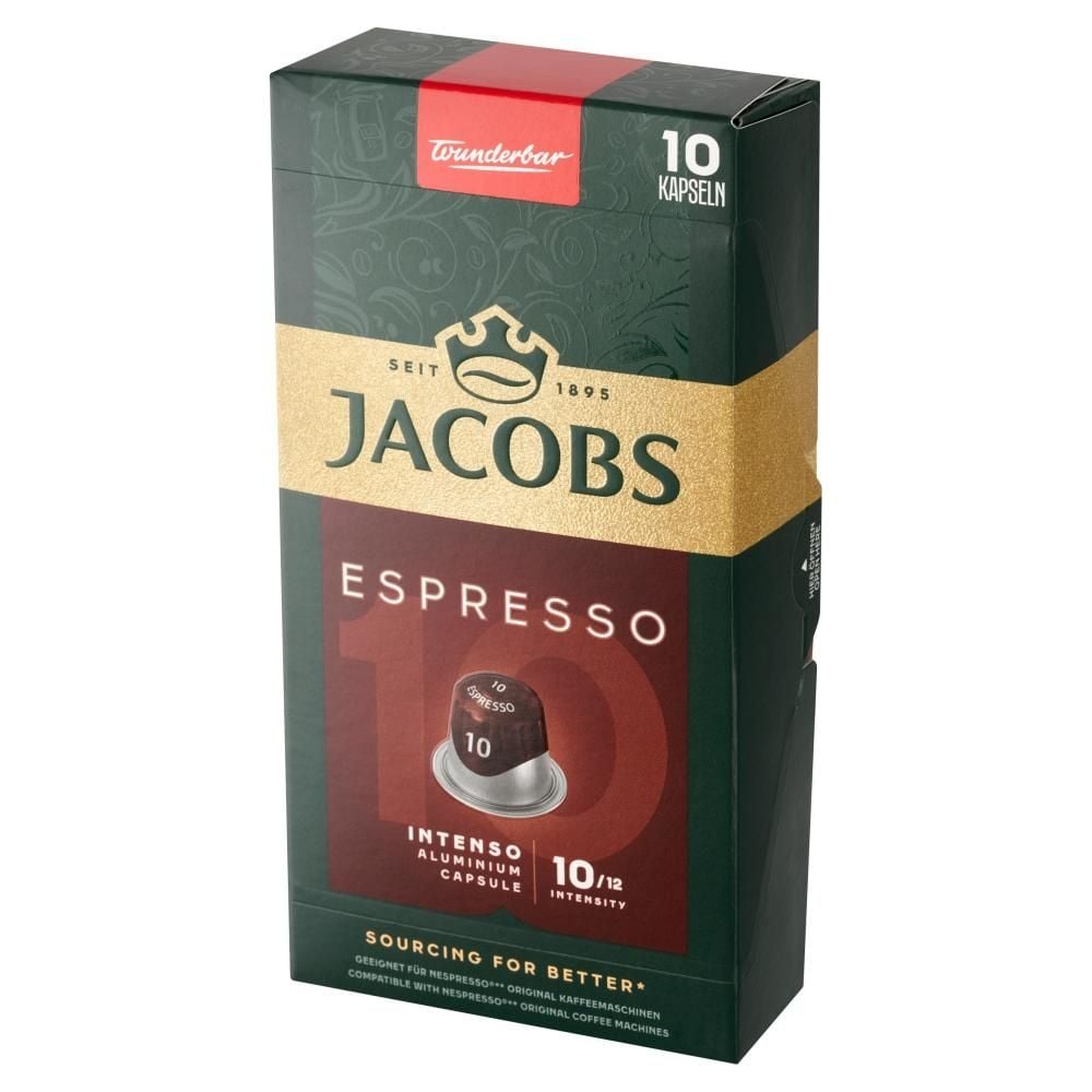 Jacobs Espresso Intenso Kawa mielona w kapsułkach 52 g (10 sztuk)