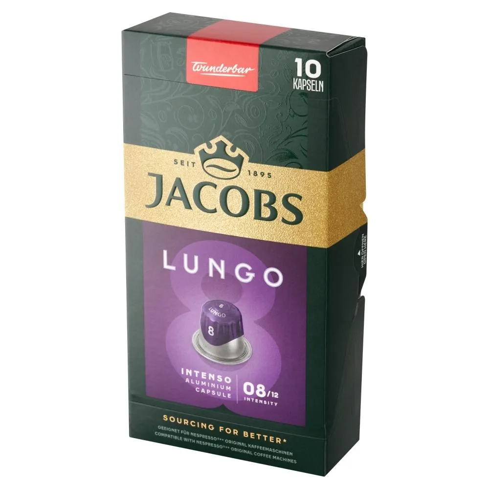 Jacobs Lungo Intenso Kawa mielona w kapsułkach 52 g (10 sztuk)