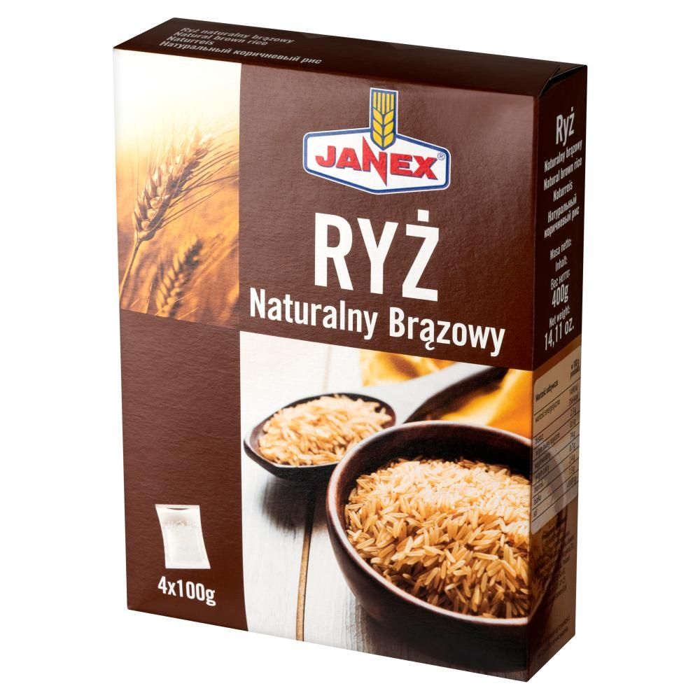 Janex Ryż naturalny brązowy 400 g (4 x 100 g)