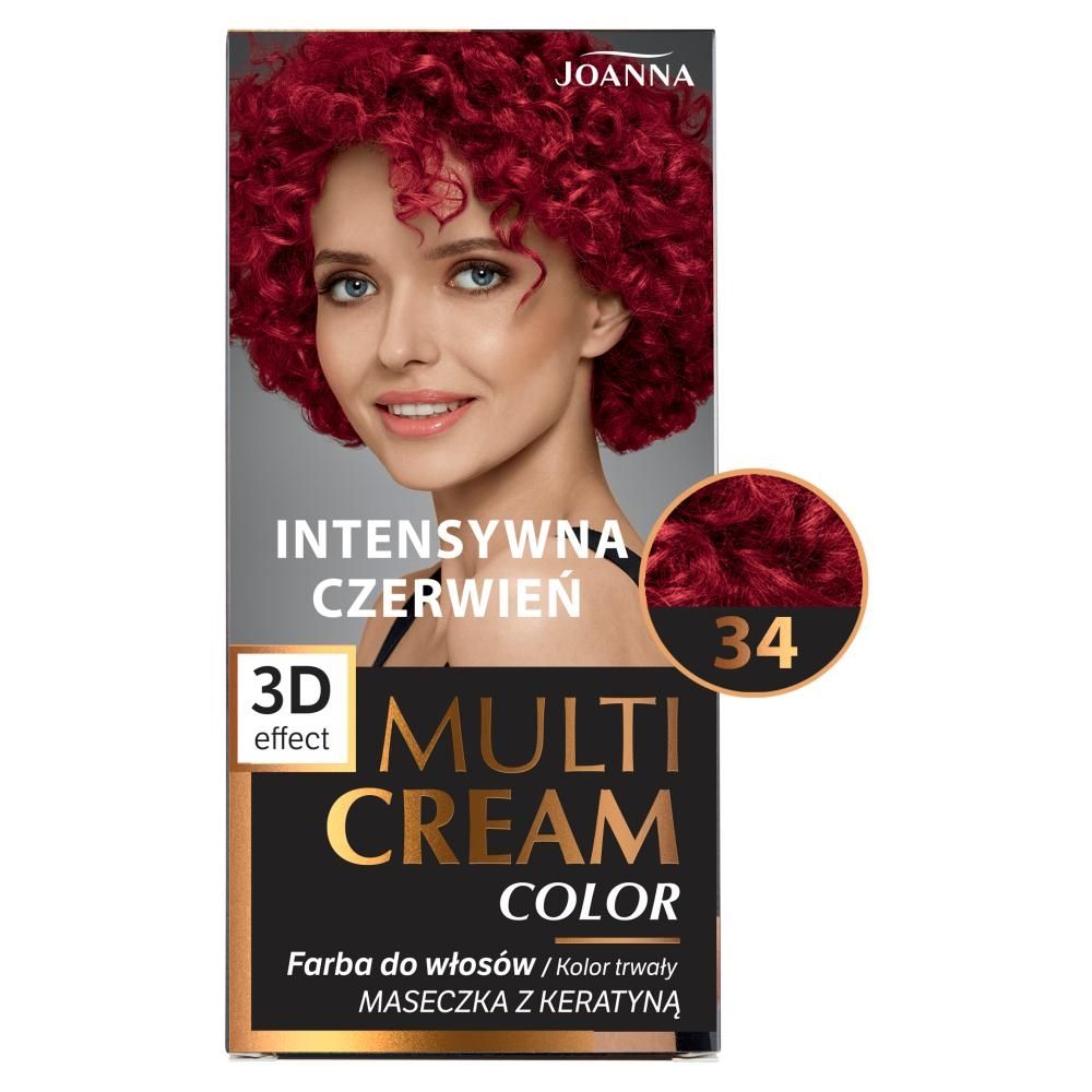 Joanna Multi Cream Color Farba do włosów intensywna czerwień 34