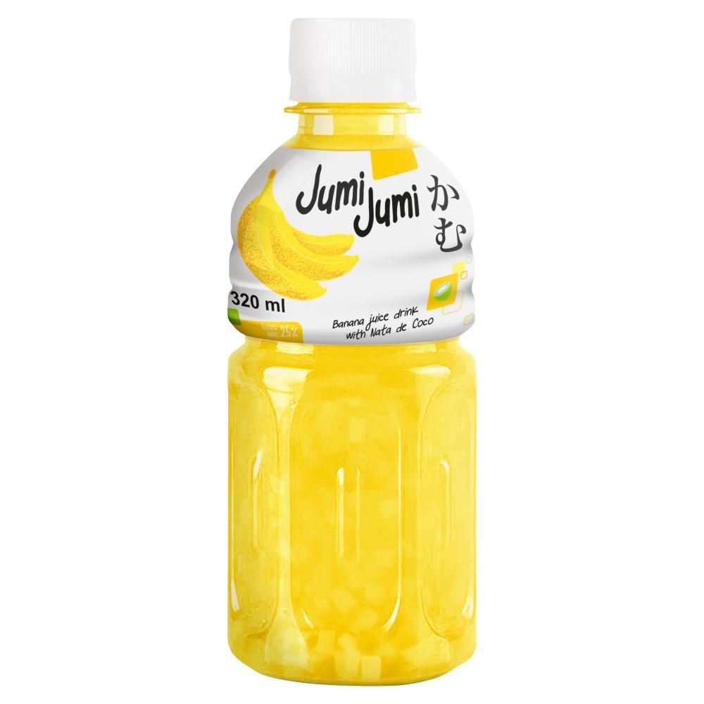 JumiJumi Napój bananowy z kawałkami galaretki kokosowej nata de coco 320 ml