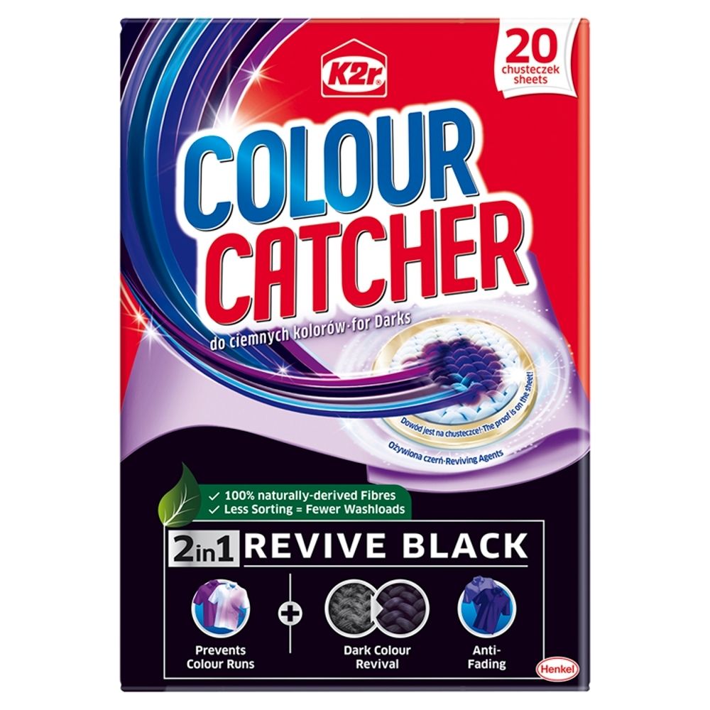 K2r Colour Catcher Chusteczki do prania do ciemnych kolorów 20 sztuk