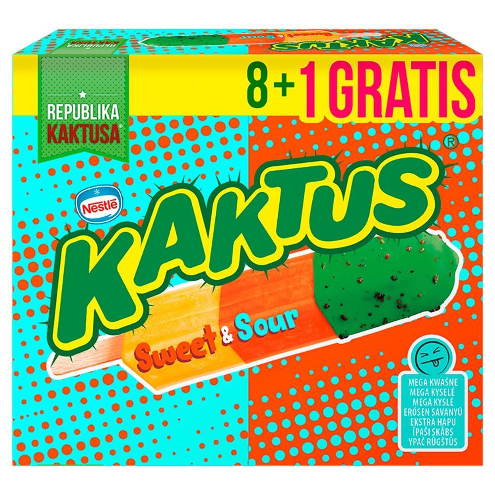 Kaktus Sweet & Sour Lody wodne o smaku brzoskwiniowym i pomarańczowym 405 ml (9 sztuk)