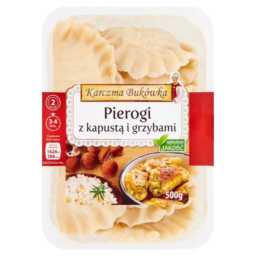 Karczma Bukówka Pierogi z kapustą i grzybami 500 g