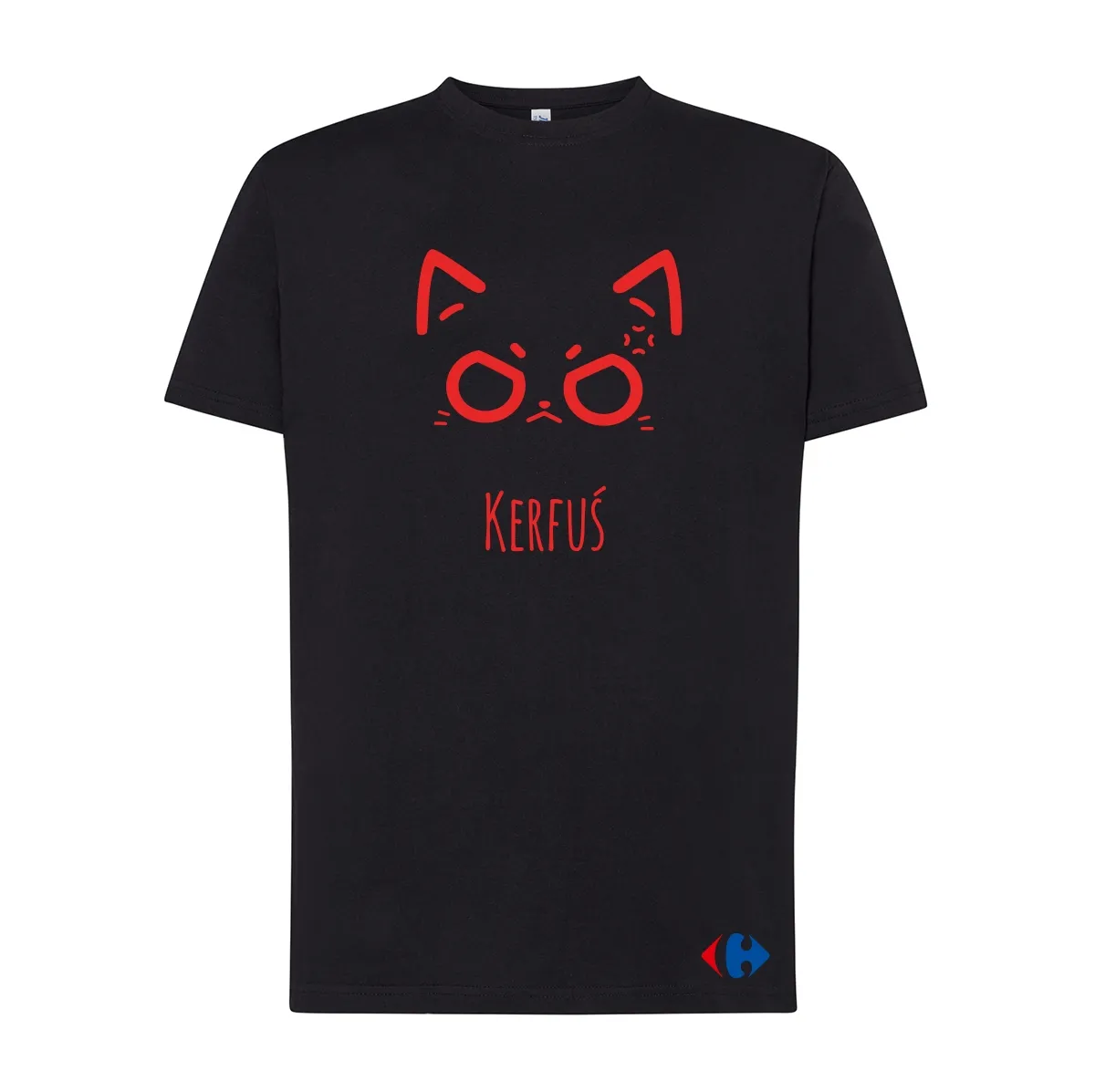 KERFUŚ czerwony T-shirt jednostronny czarny XL