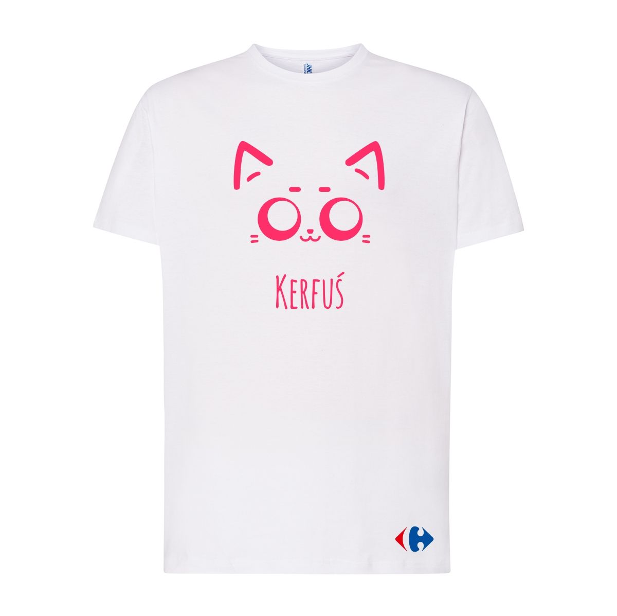 KERFUŚ różowy T-shirt jednostronny biały M