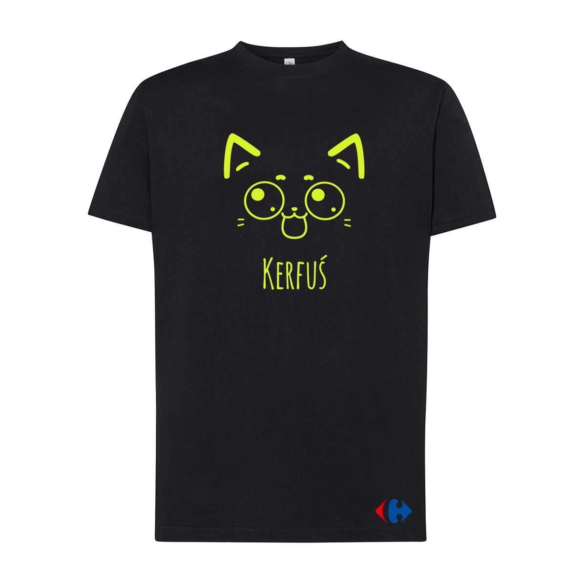 KERFUŚ żółty neon T-shirt jednostronny czarny L