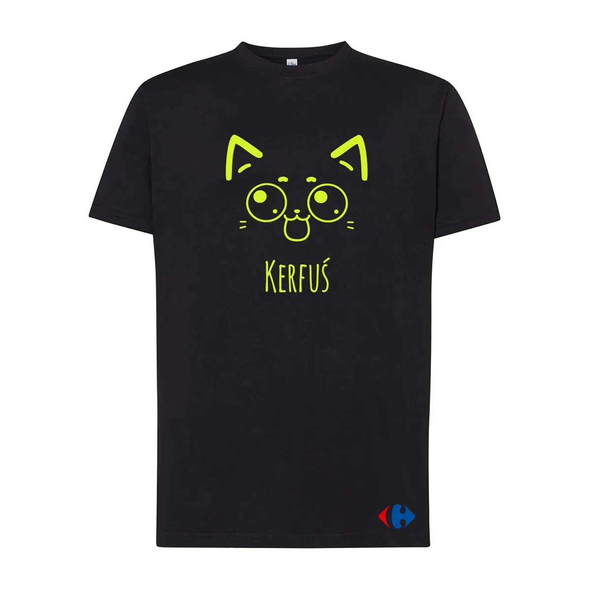 KERFUŚ żółty neon T-shirt jednostronny czarny S