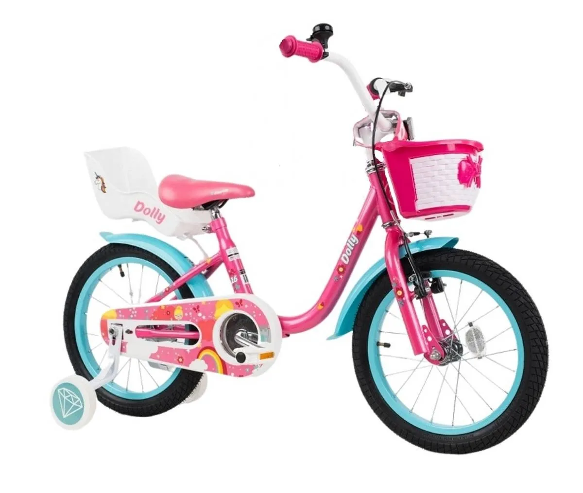 Фото - Велосипед Kimet Simplebike Rower dziewczęcy 16'' kółka boczne różowy