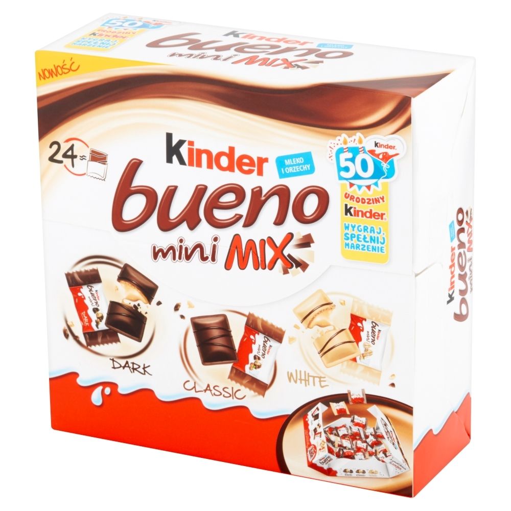 Kinder Bueno Mini Mix Wafel w czekoladzie 130 g (24 batony)