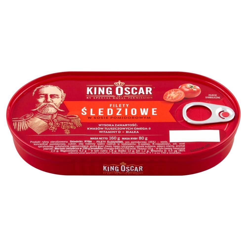 King Oscar Filety śledziowe w sosie pomidorowym 160 g