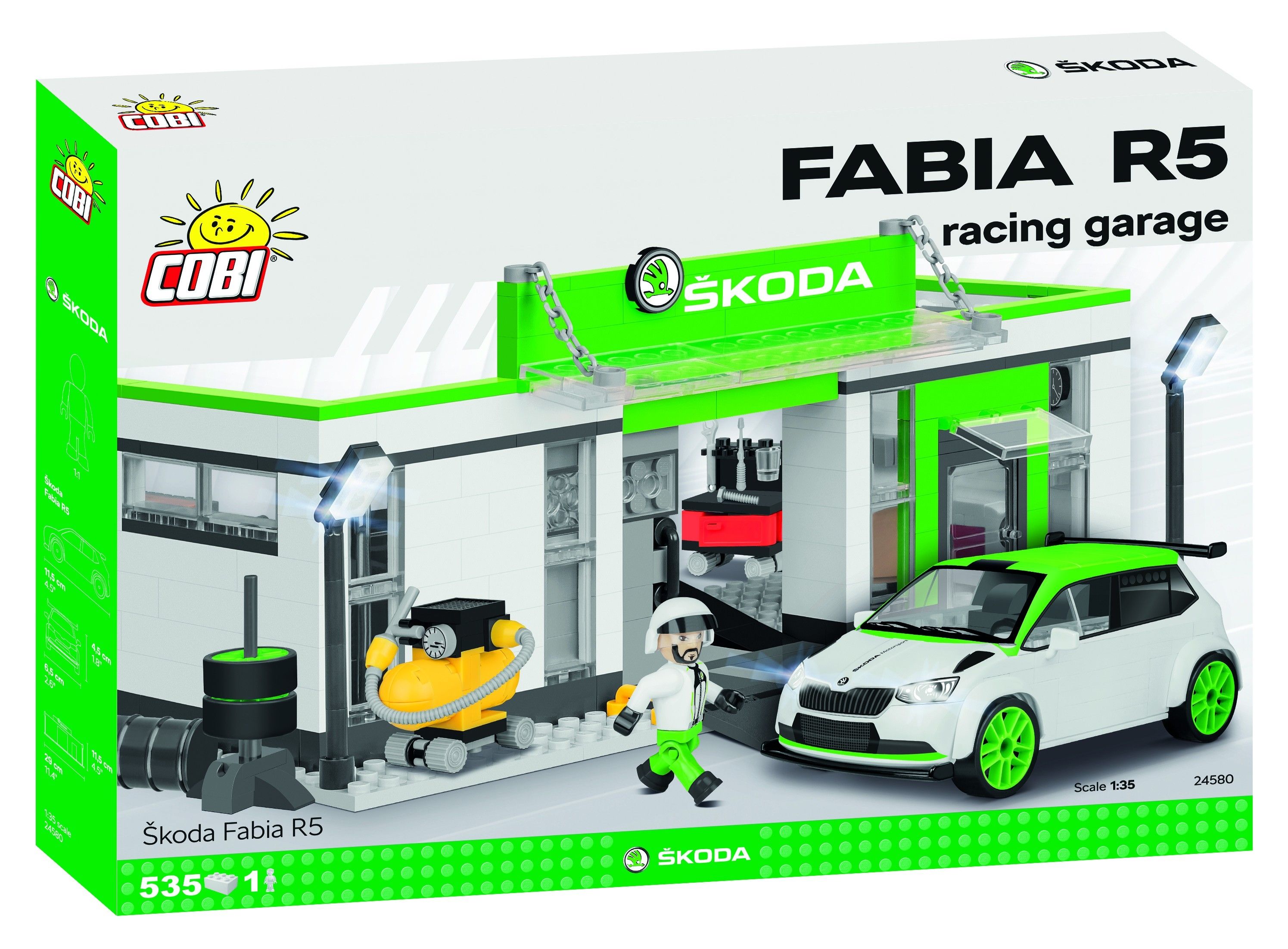 Klocki plastikowe COBI Škoda Fabia R5 racing garage  COBI-24580