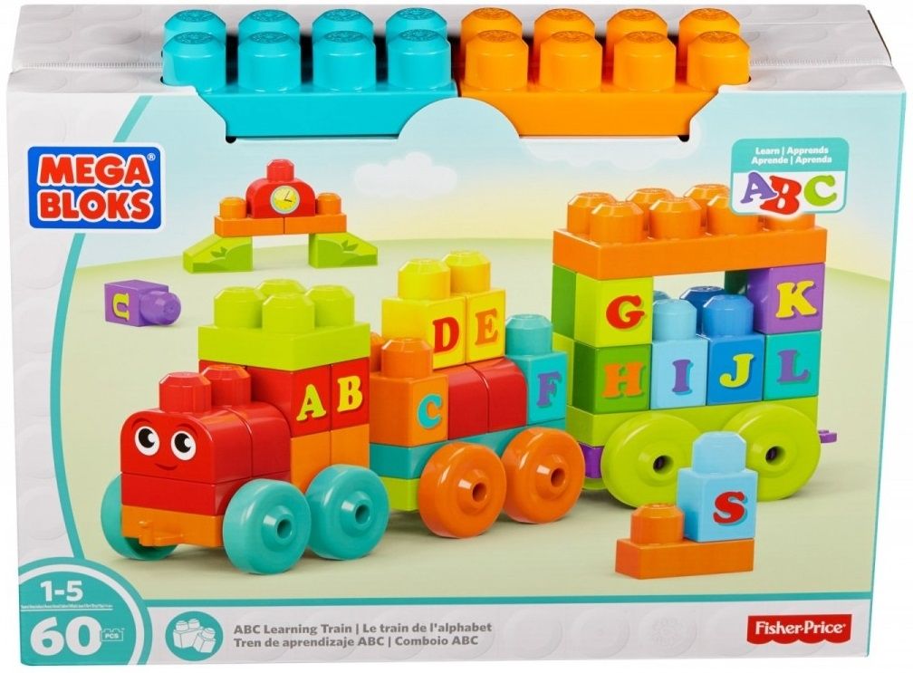 Klocki plastikowe MATTEL Pociąg ABC DXH35