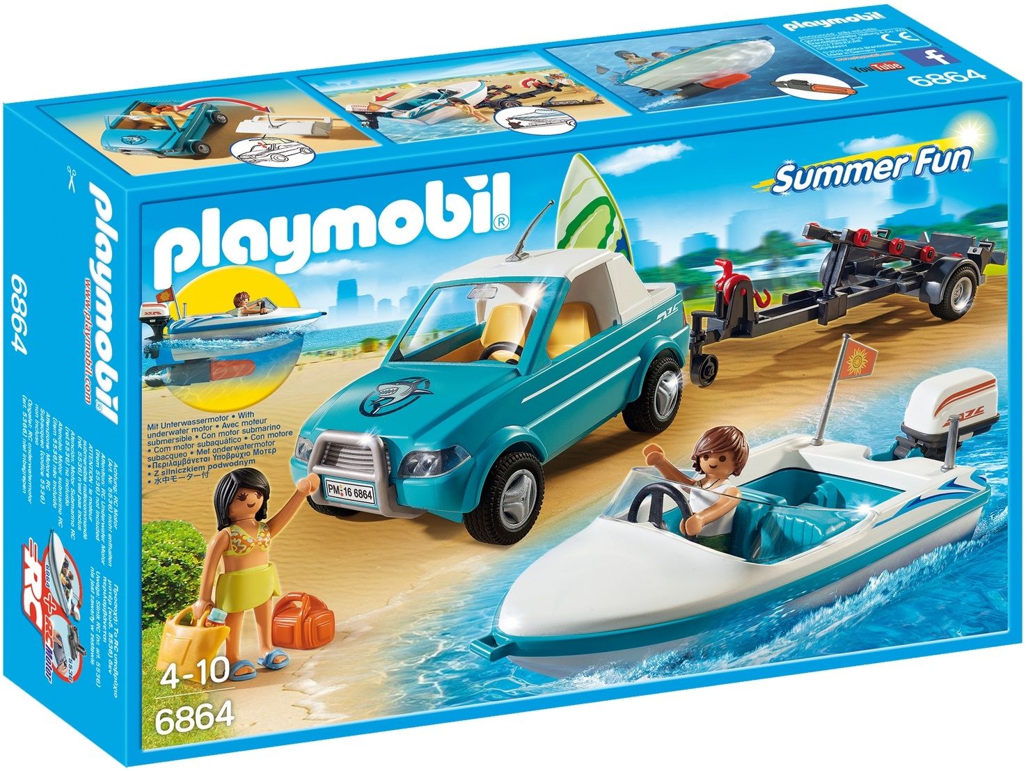 Klocki plastikowe PLAYMOBIL Surfer-Pickup z motorówką 6864