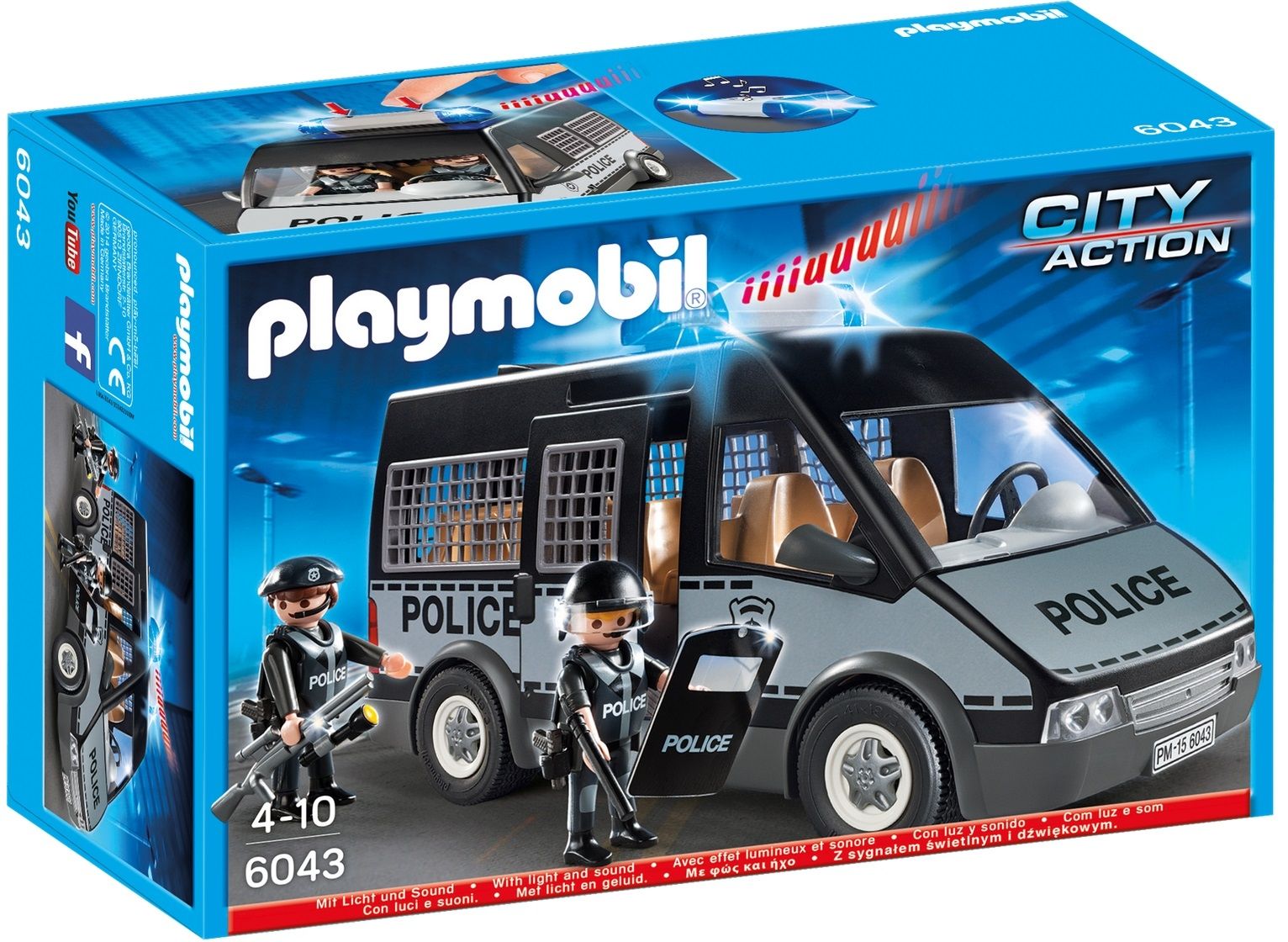 Klocki PLAYMOBIL Samochód brygady policyjnej ze światłem i dźwiękiem 6043