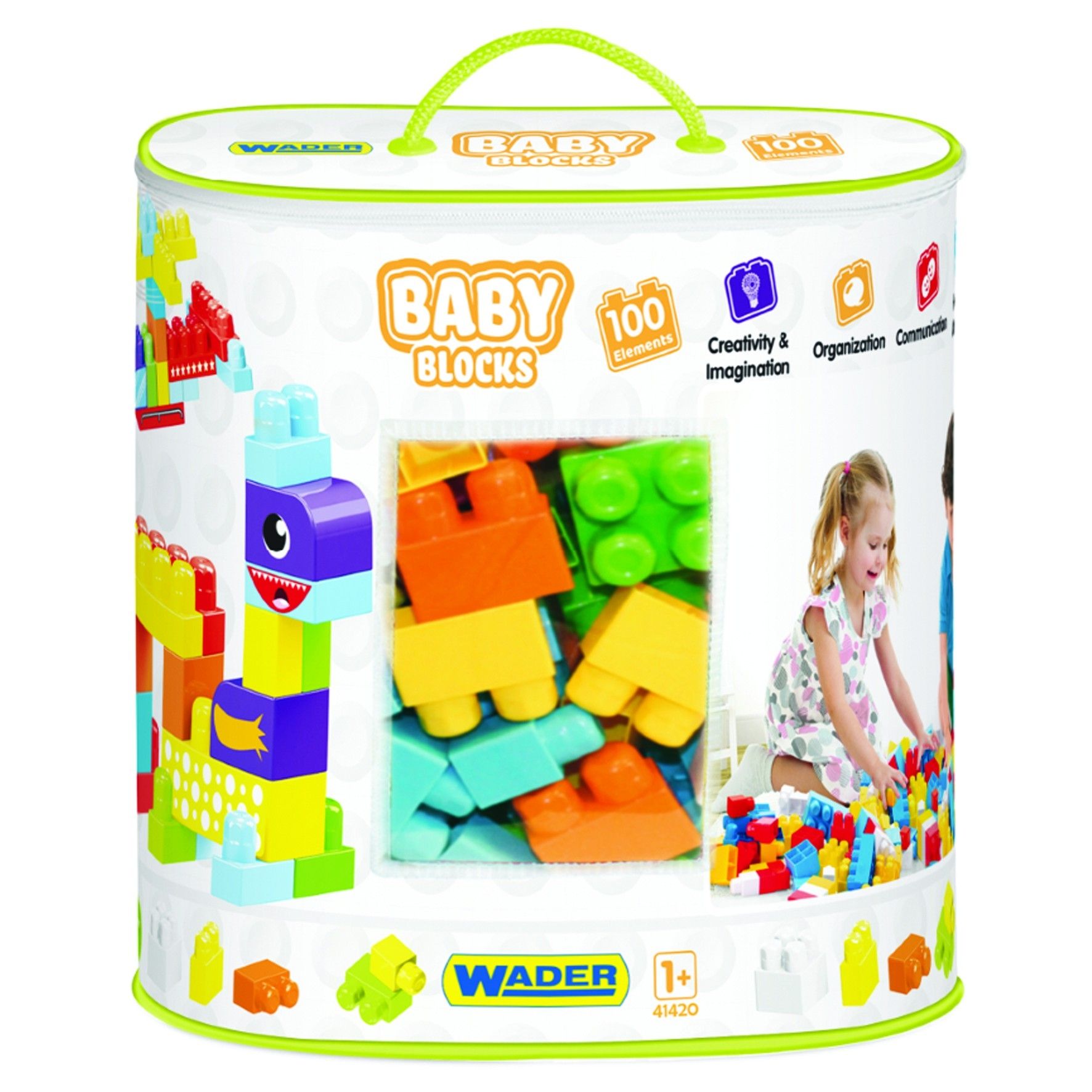 Klocki WADER Baby Blocks - torba 100 szt.