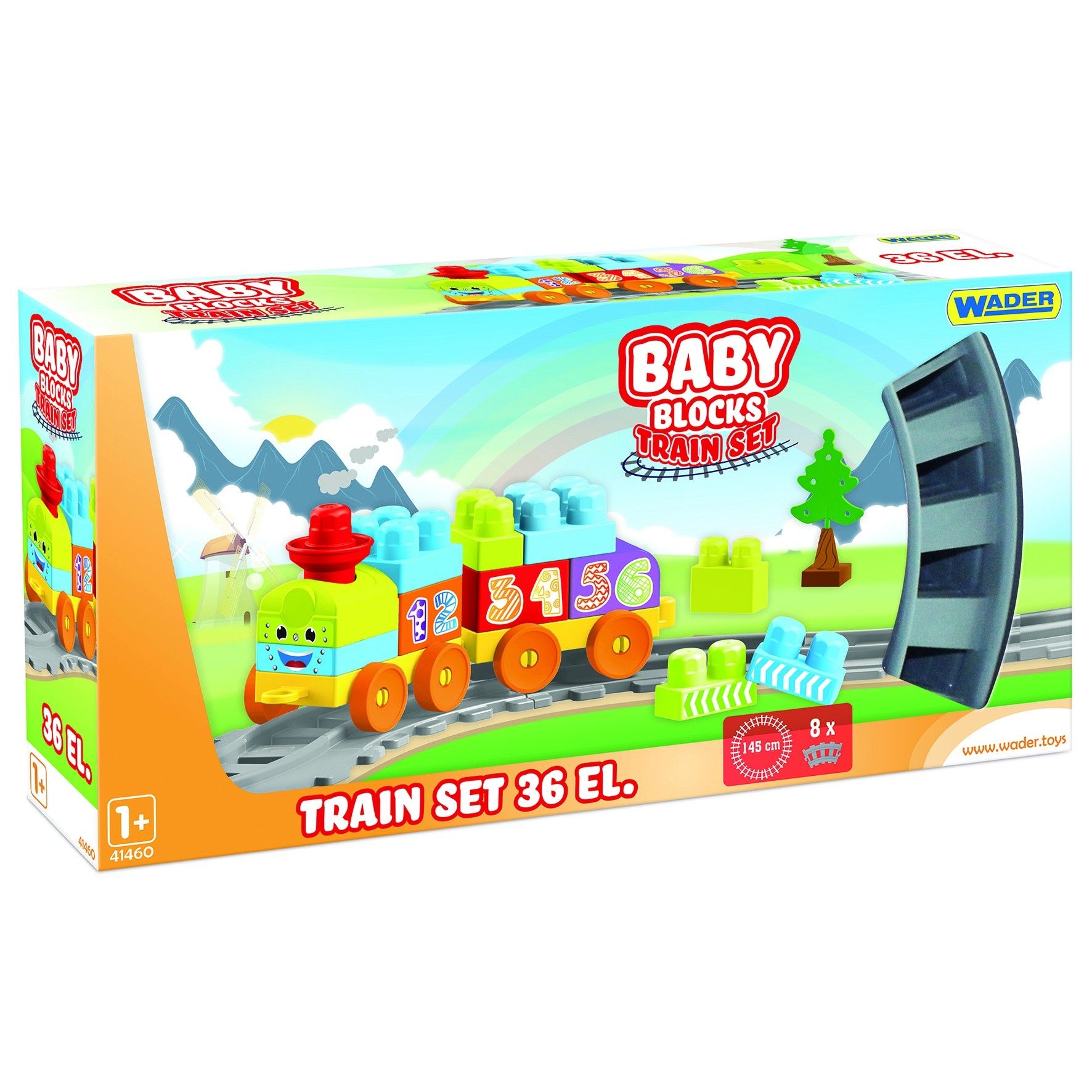 Klocki WADER Baby Blocks Railway Kolejka 1.45 m