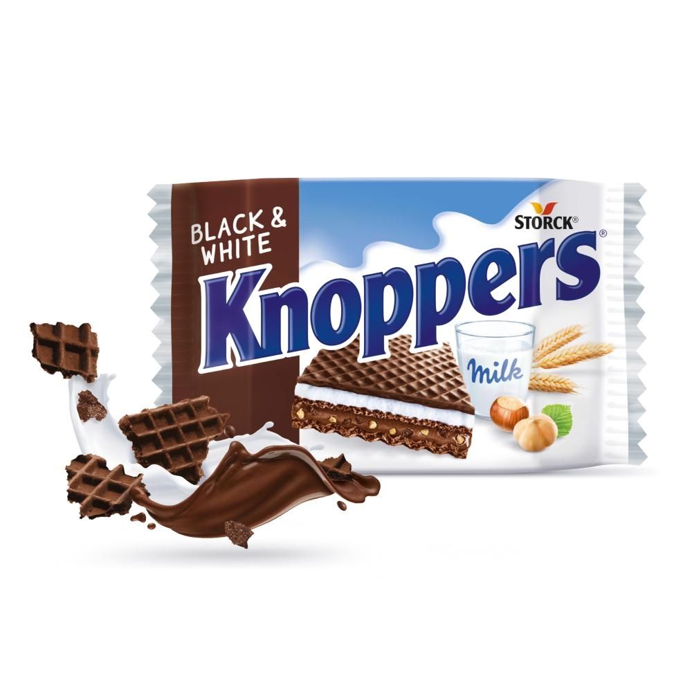 Knoppers Black & White Wafelek mleczno-orzechowy 25 g