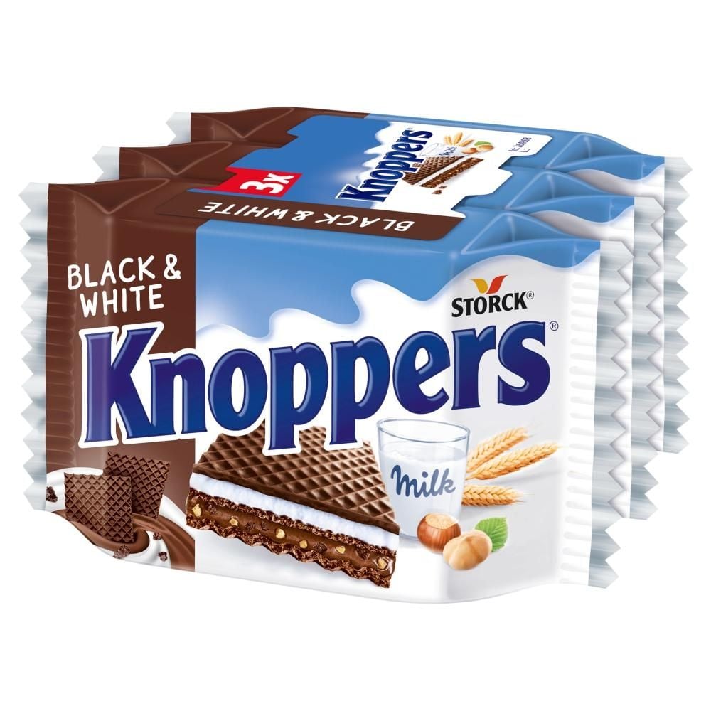 Knoppers Black & White Wafelek mleczno-orzechowy 75 g (3 x 25 g)