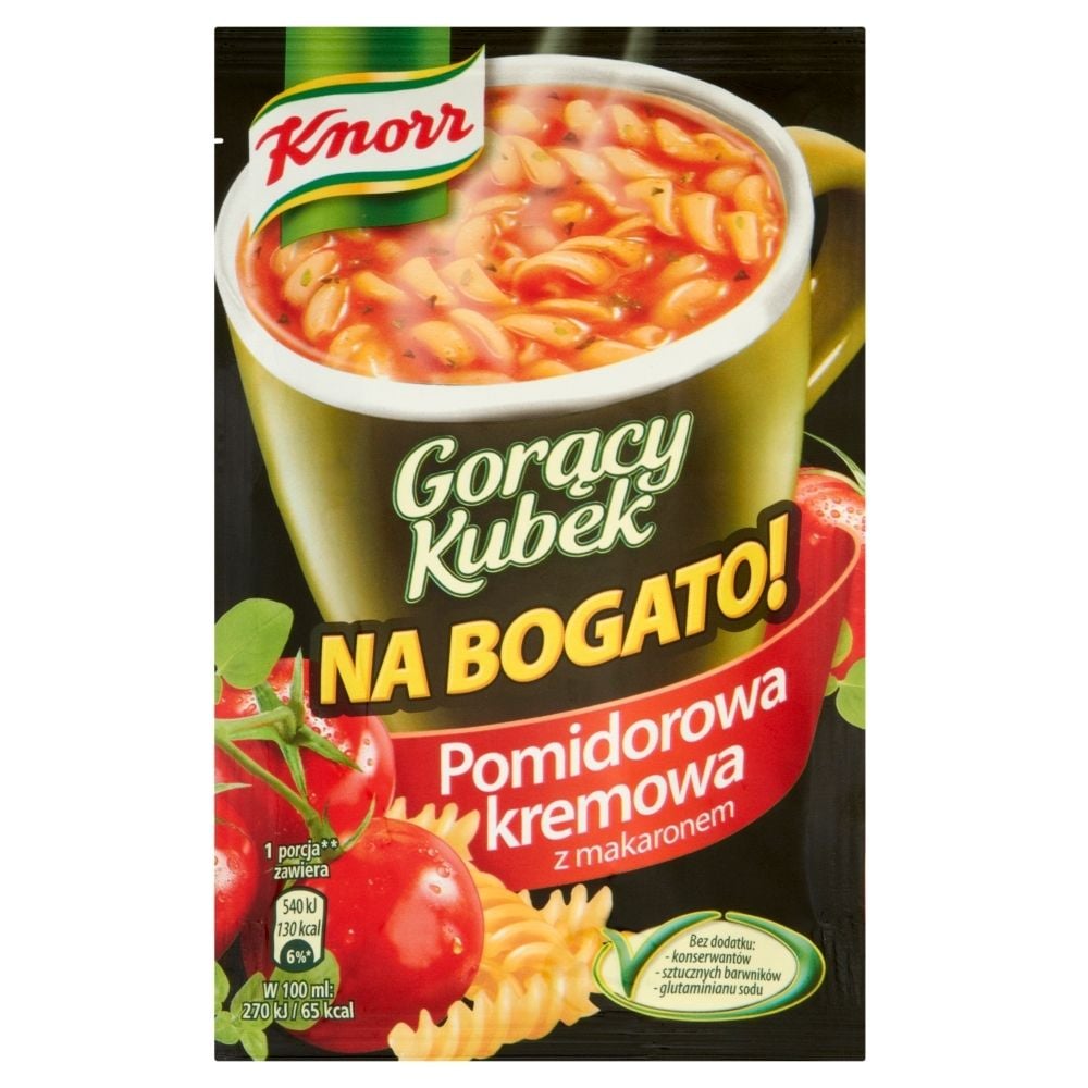 Knorr Gorący Kubek Na bogato! Pomidorowa kremowa z makaronem 36 g