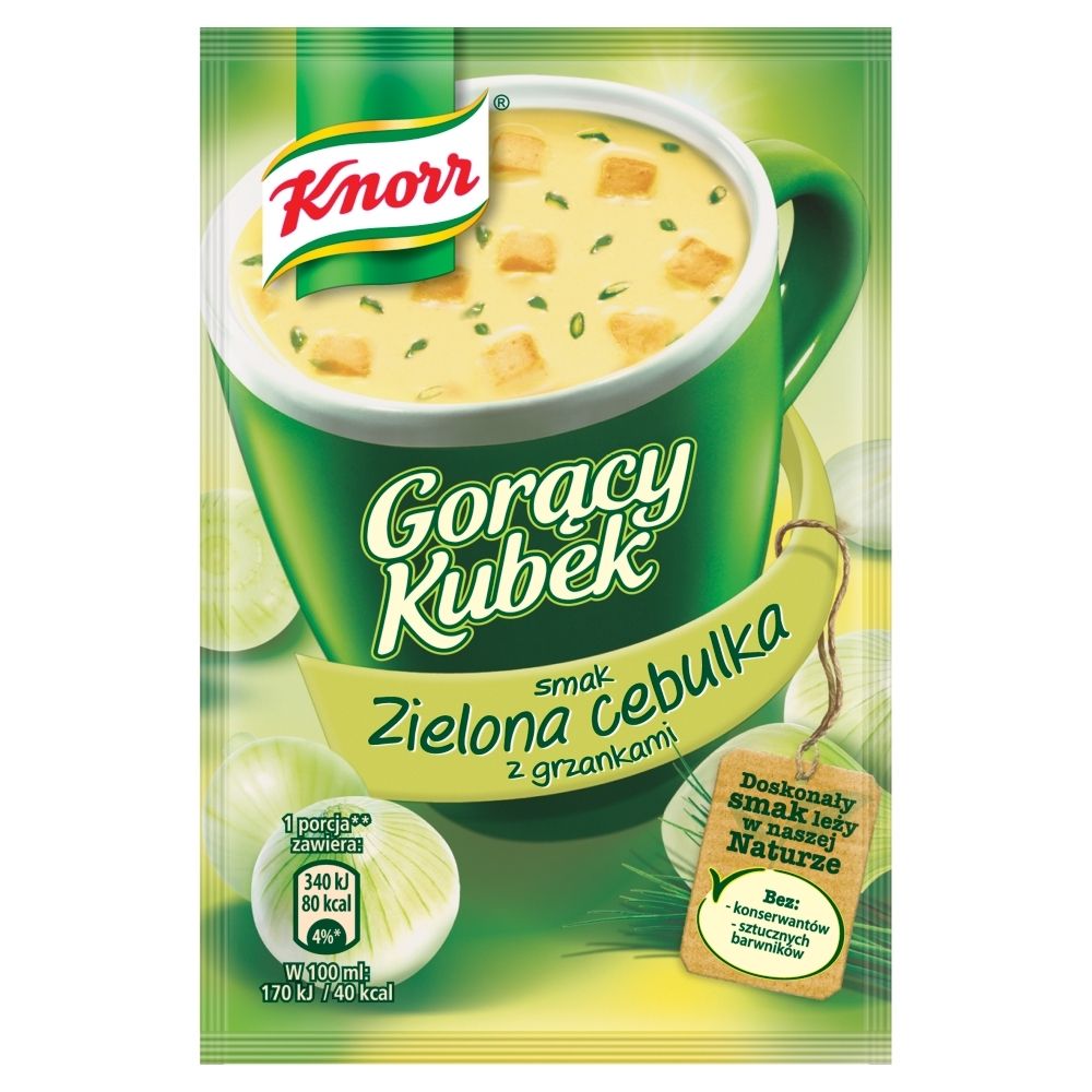 Knorr Gorący Kubek Zupa o smaku zielonej cebulki z grzankami 16 g