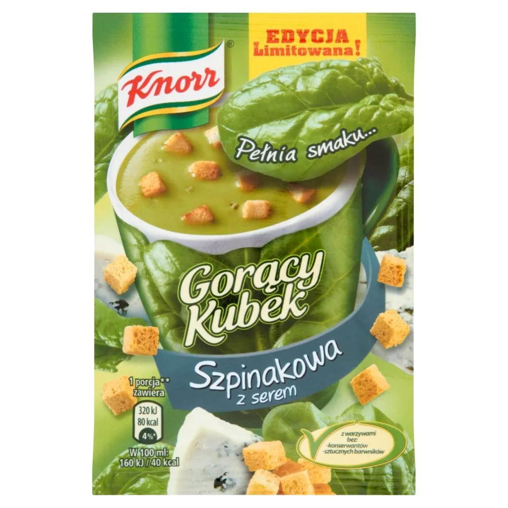 Knorr Gorący Kubek Szpinakowa z serem i grzankami 15 g