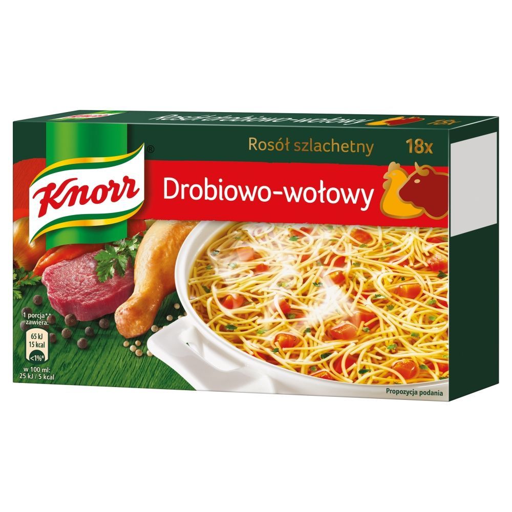 Knorr Rosół szlachetny drobiowo-wołowy 180 g (18 kostek)