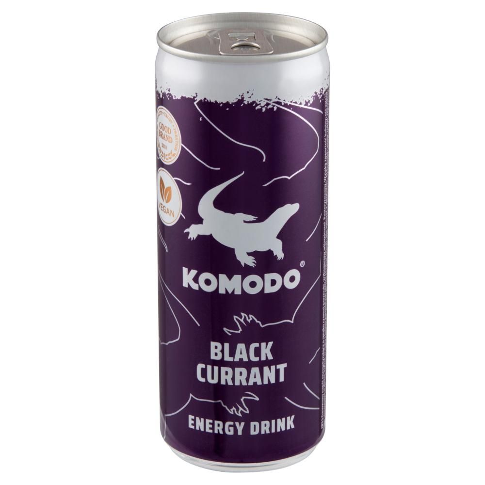 Komodo Gazowany napój energetyzujący o smaku czarnej porzeczki 250 ml