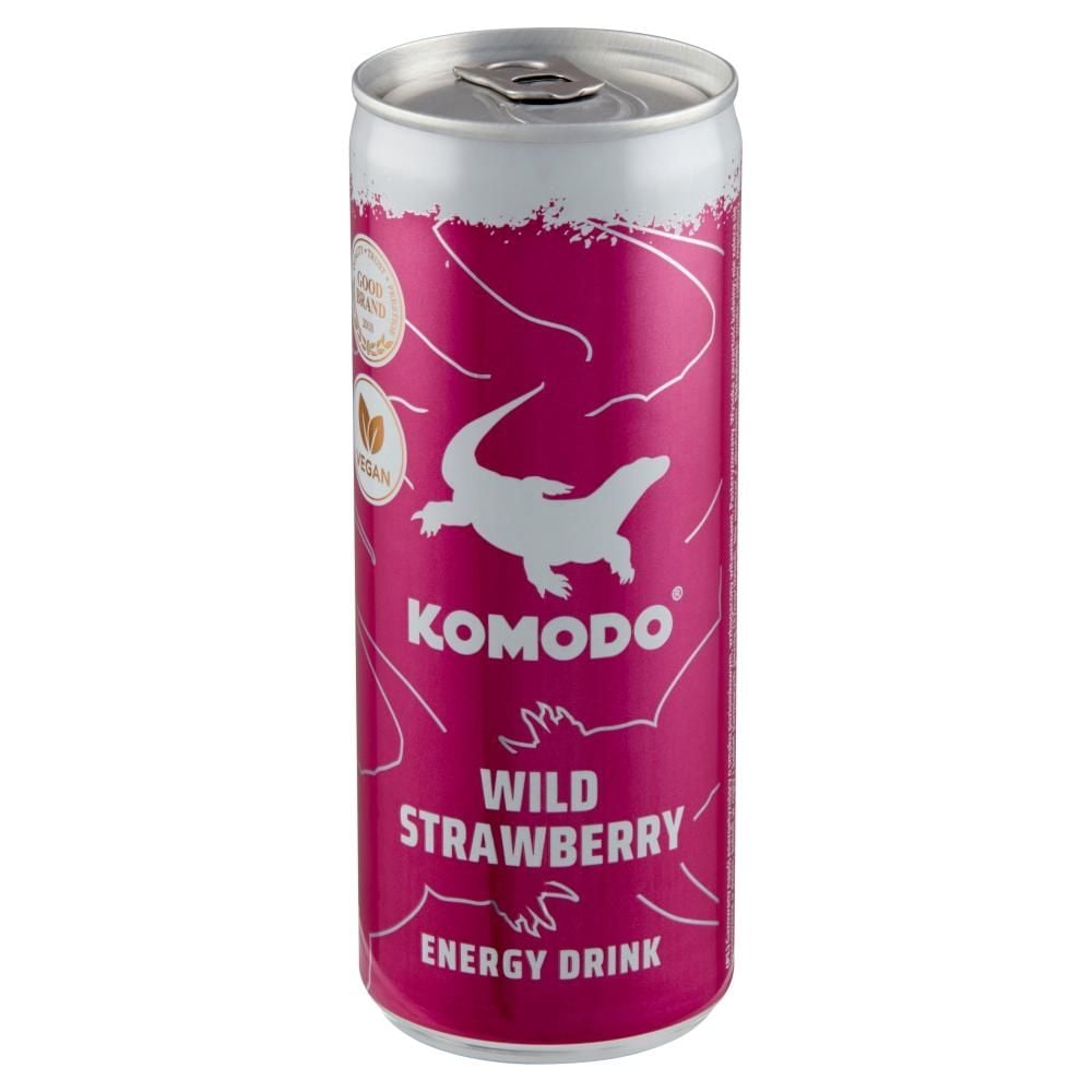 Komodo Gazowany napój energetyzujący o smaku poziomkowym 250 ml