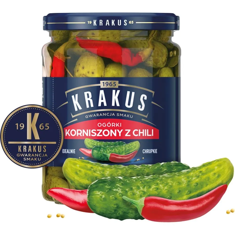 Krakus Ogórki korniszony z chili 500 g