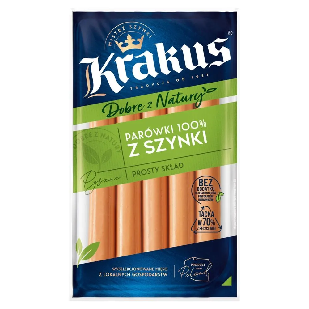 Krakus Parówki 100 % z szynki 185 g