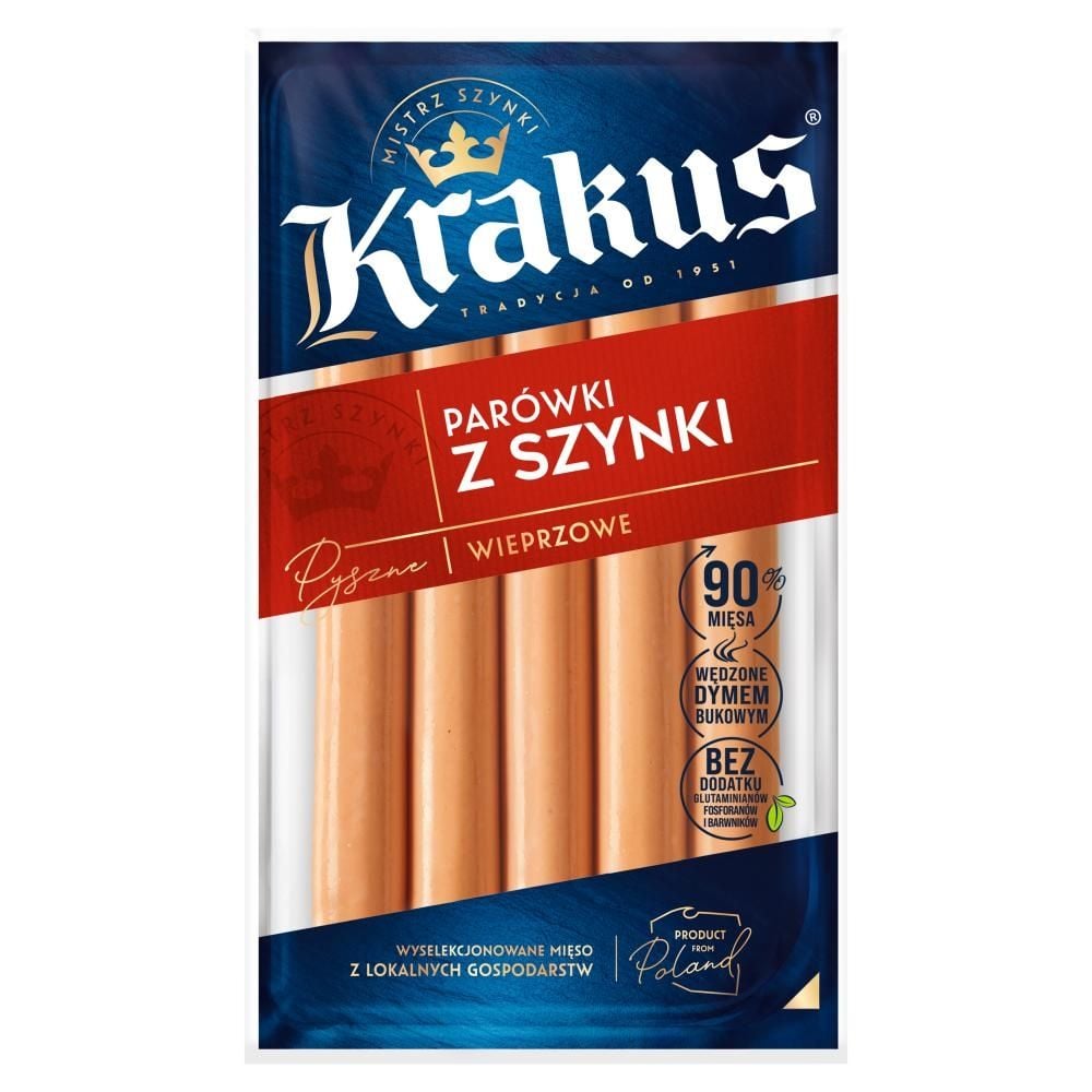 Krakus Parówki z szynki wieprzowe 200 g