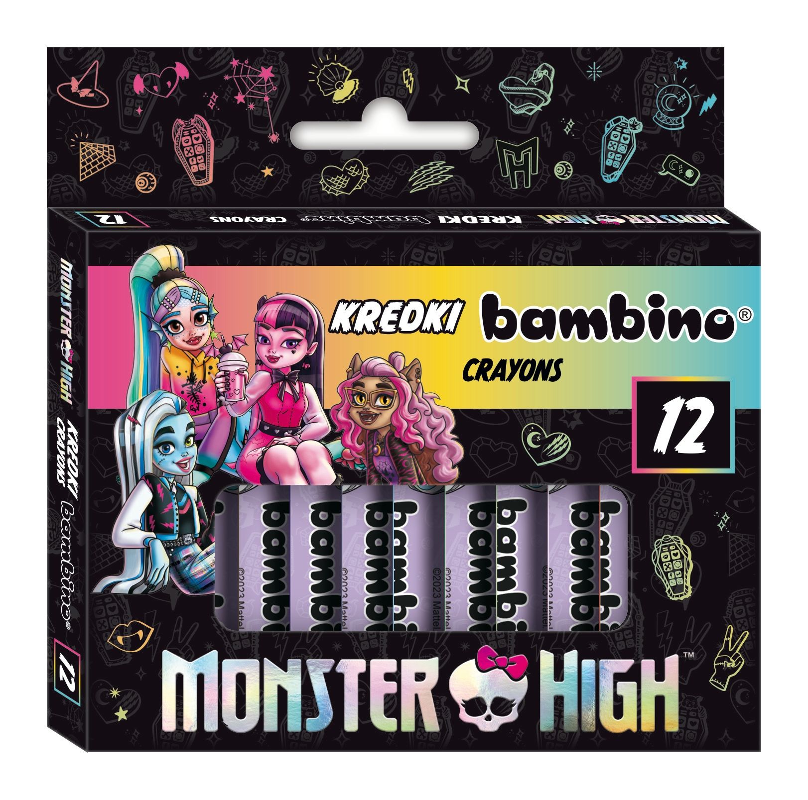 Monster High Kredki 12 kolorów w pudełku kartonowym